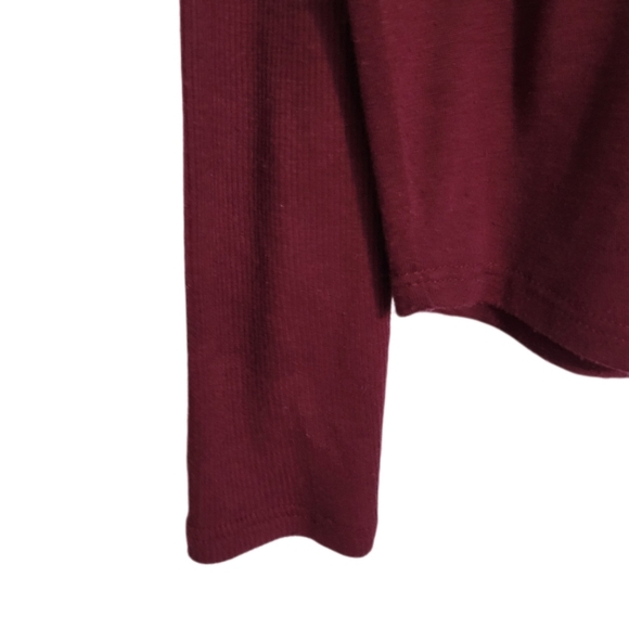 Om & Ah London   Women's M   Long Sleeve    Graphic   T-Shirt   Burgundy - Picture 5 of 5